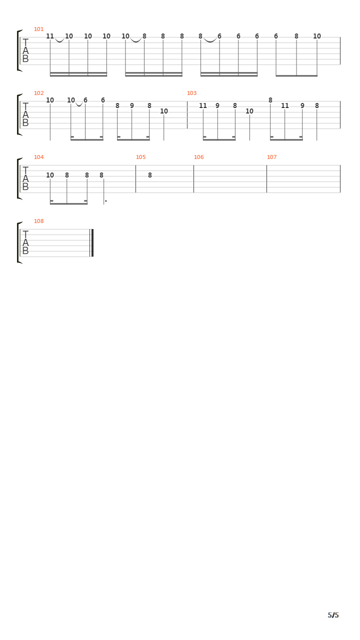 后来吉他谱