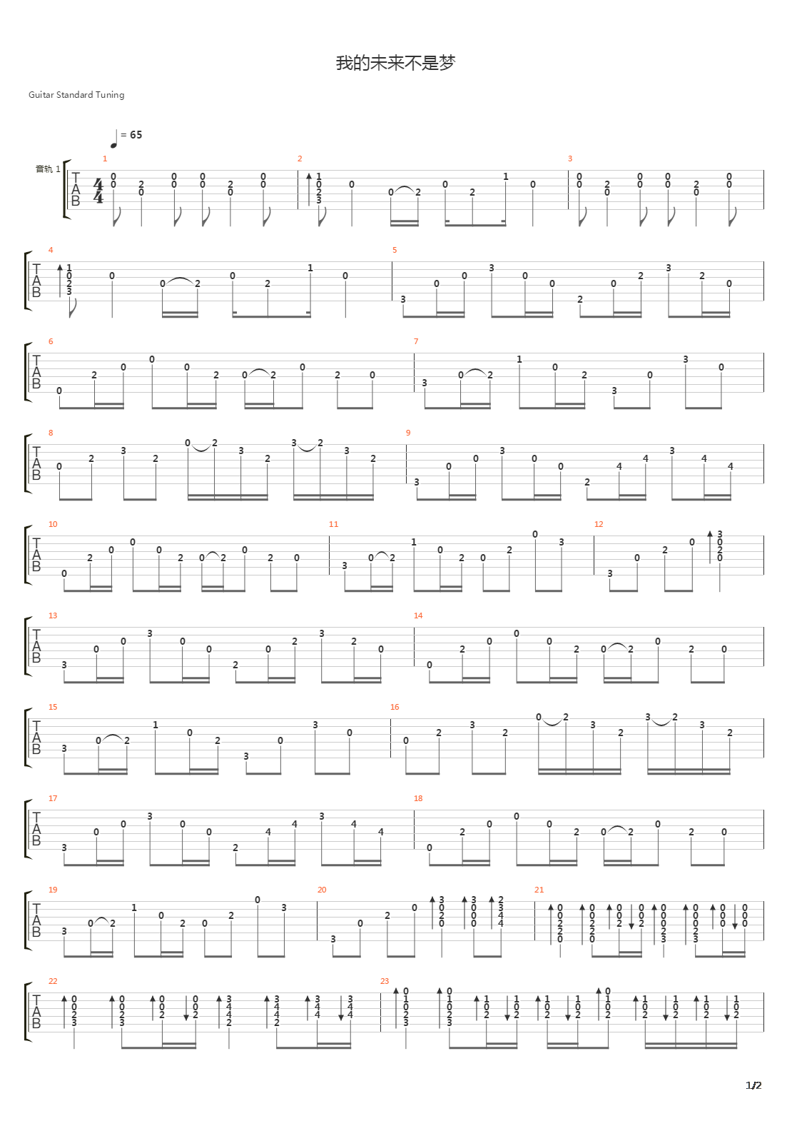 我的未来不是梦吉他谱原版C调弹唱 - 张雨生 - 未来梦雨生唱 | 吉他湾