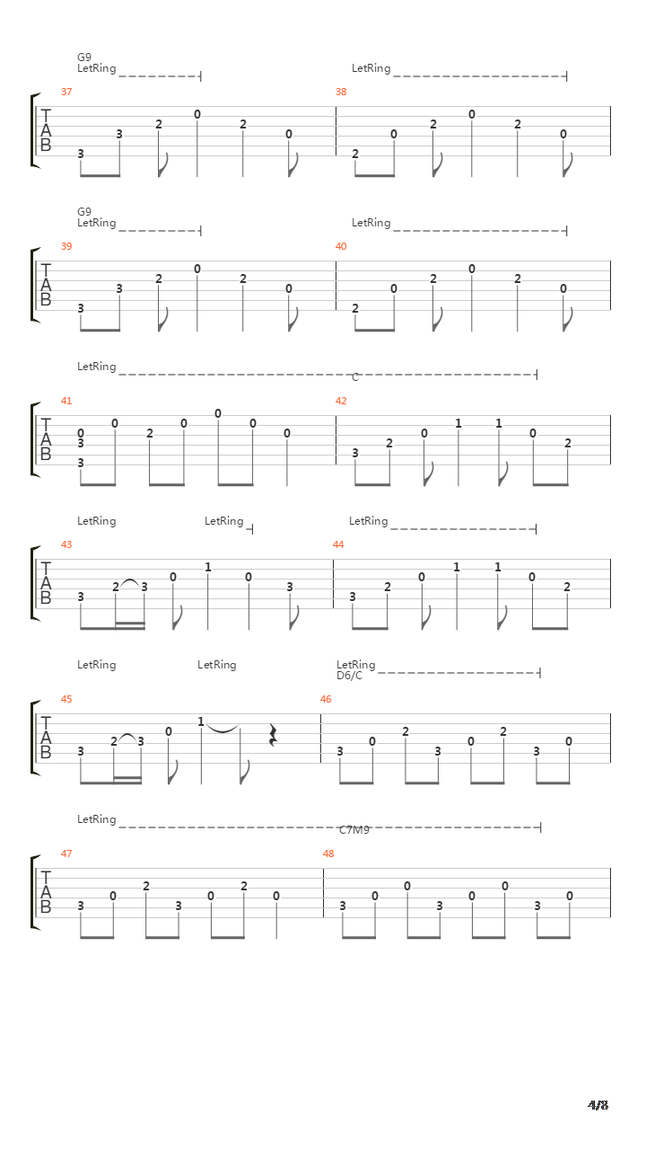 距离吉他谱