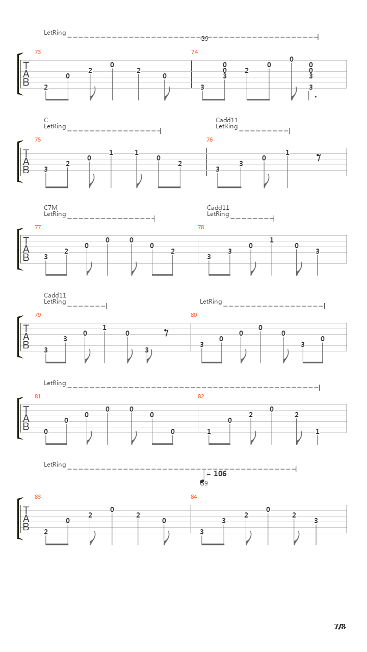 距离吉他谱