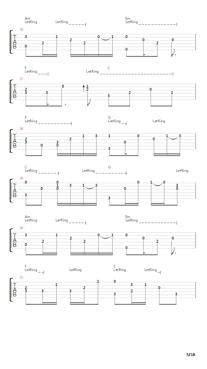 卡农(Canon)吉他谱