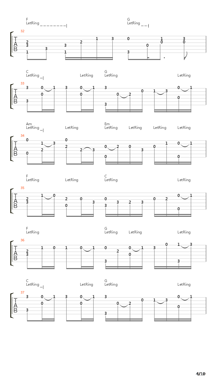 卡农(Canon)吉他谱