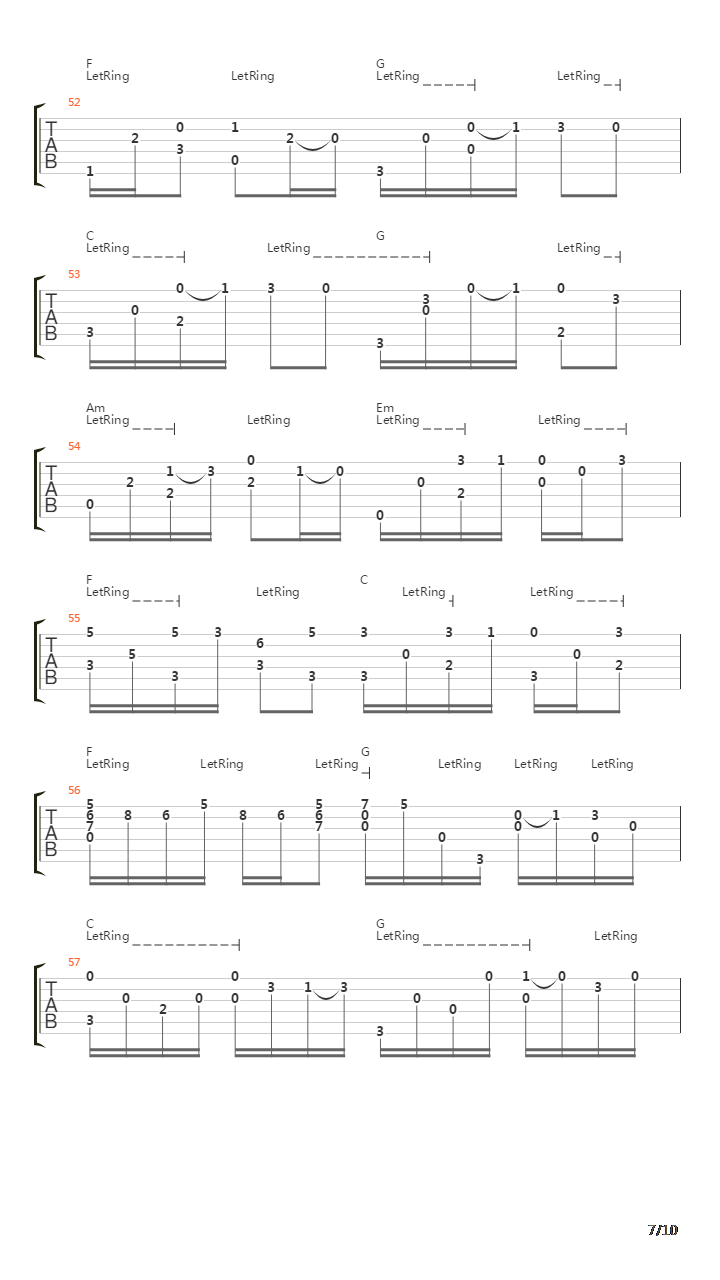 卡农(Canon)吉他谱