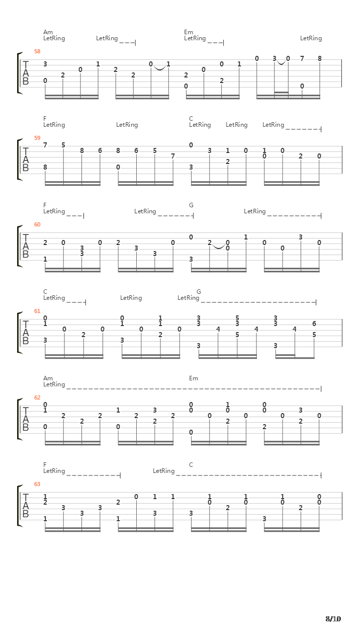 卡农(Canon)吉他谱