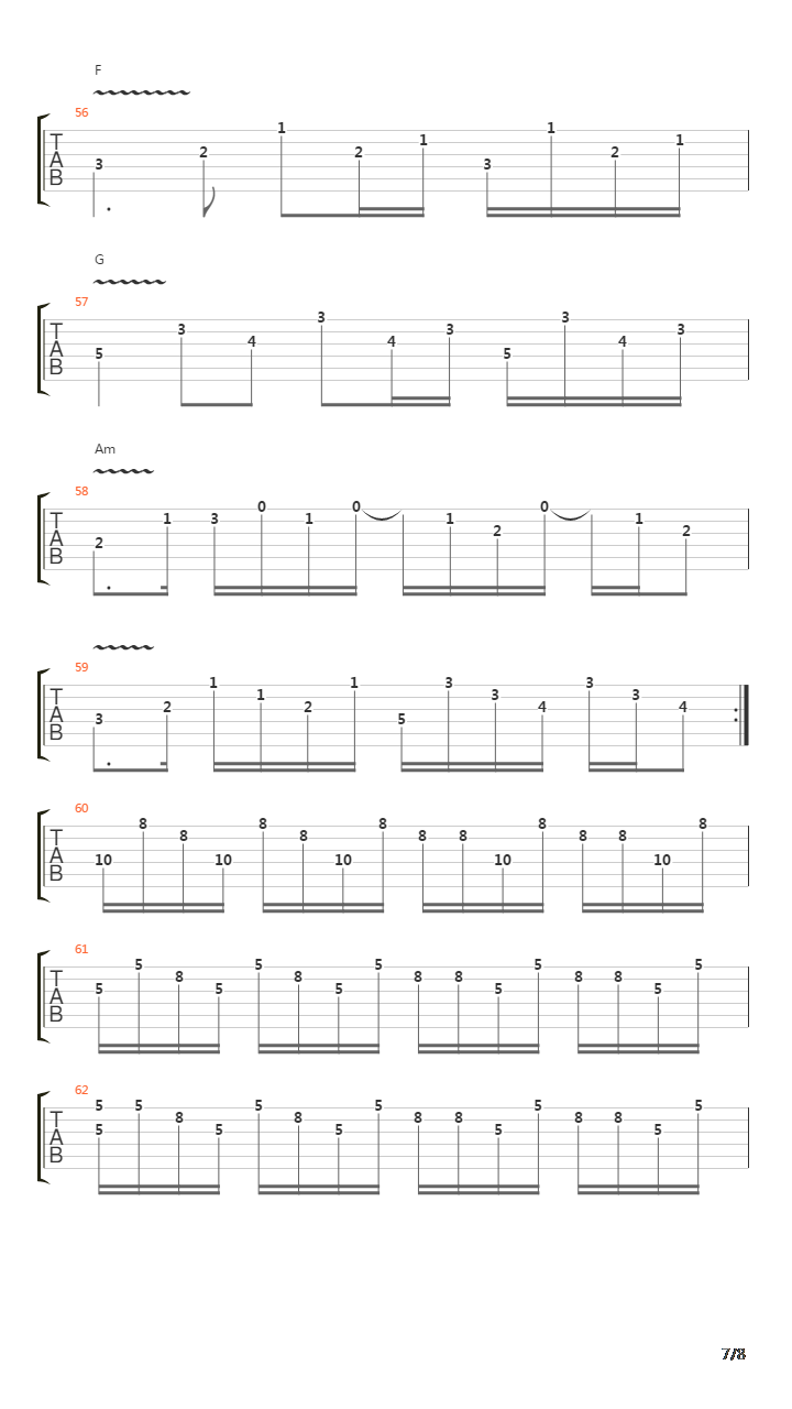 喜欢你吉他谱