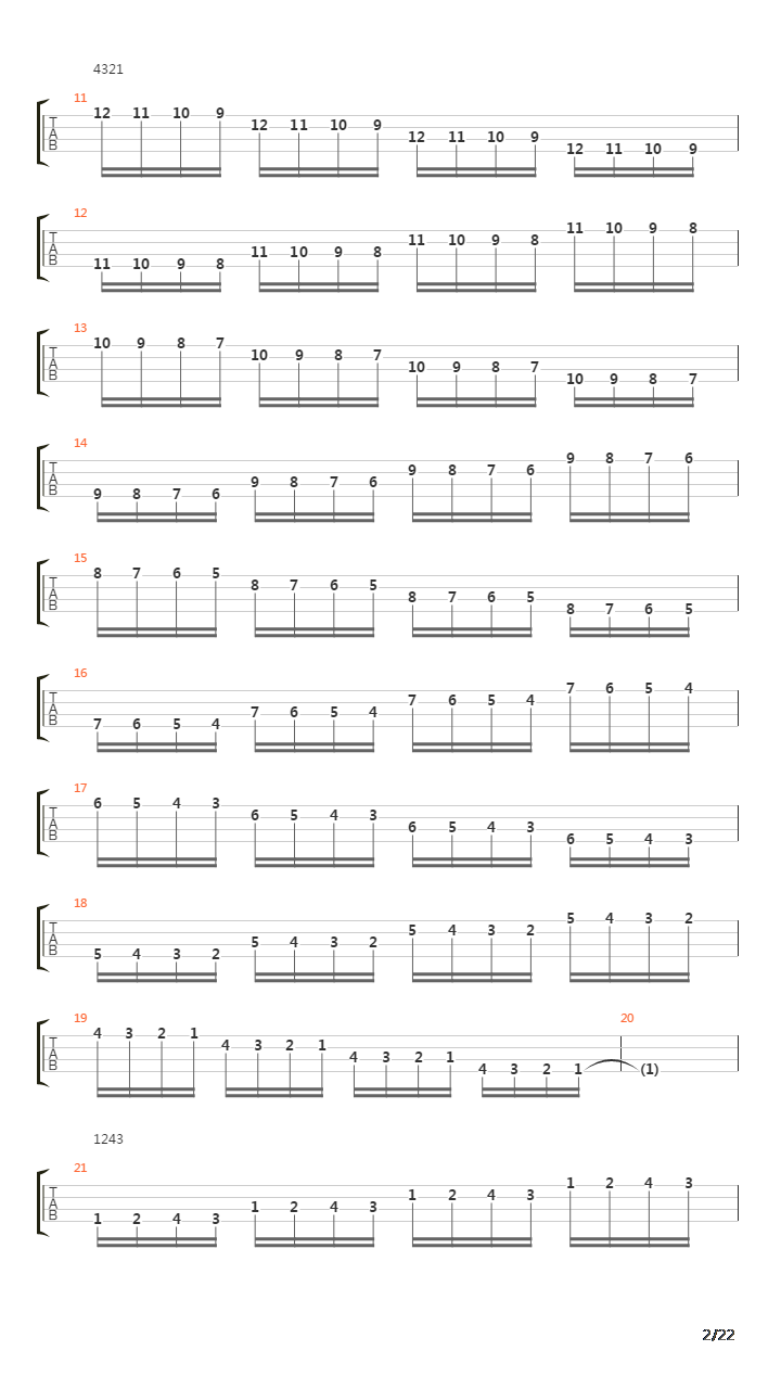 Bass爬格子吉他谱