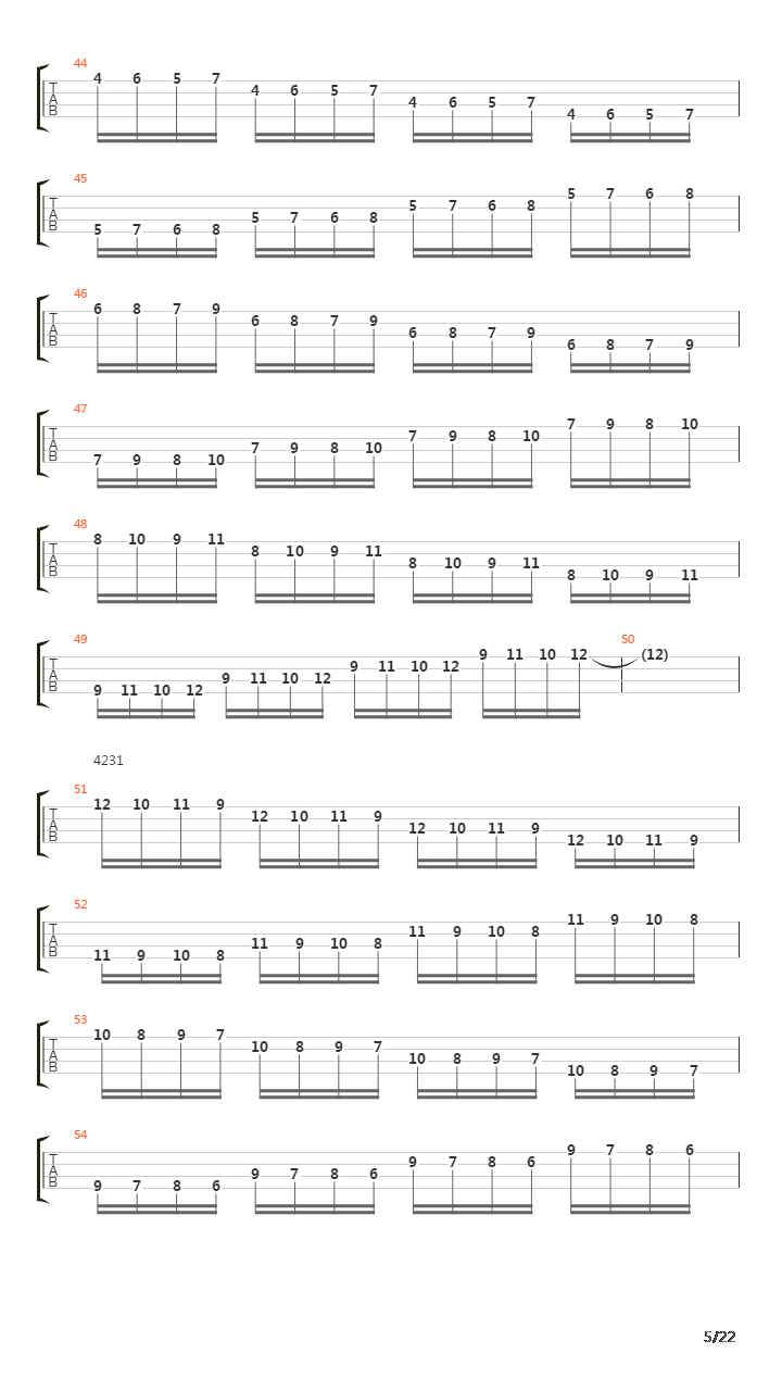 Bass爬格子吉他谱