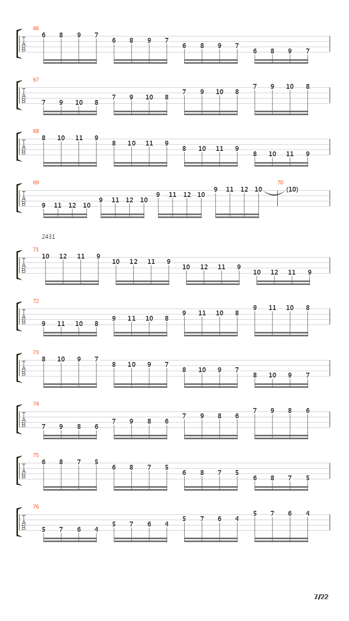 Bass爬格子吉他谱