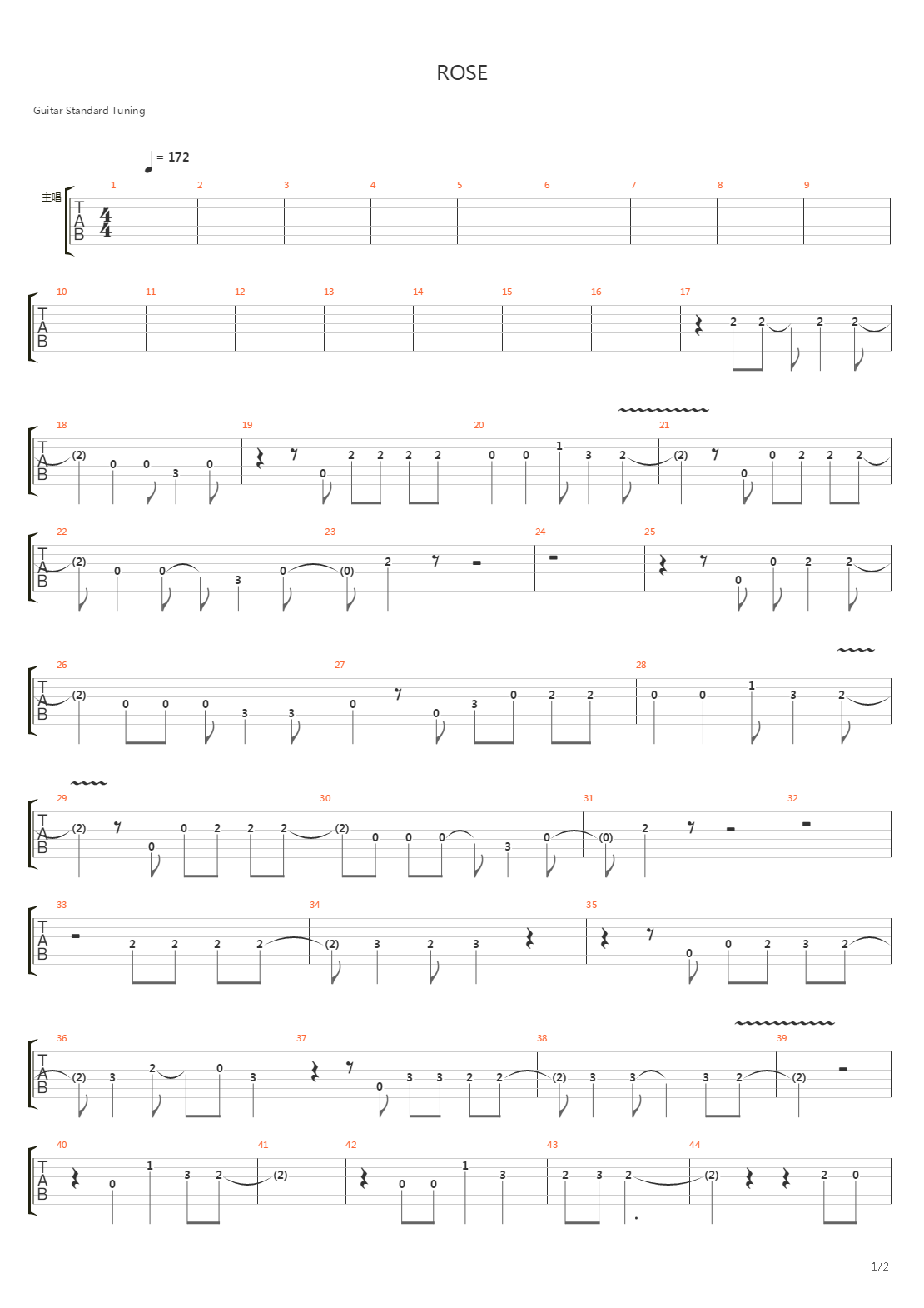 NANA - Rose吉他谱