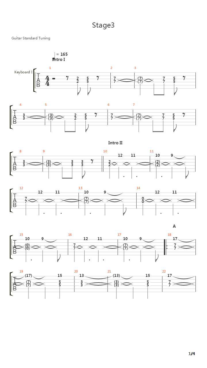 恶魔城 - Stage3吉他谱