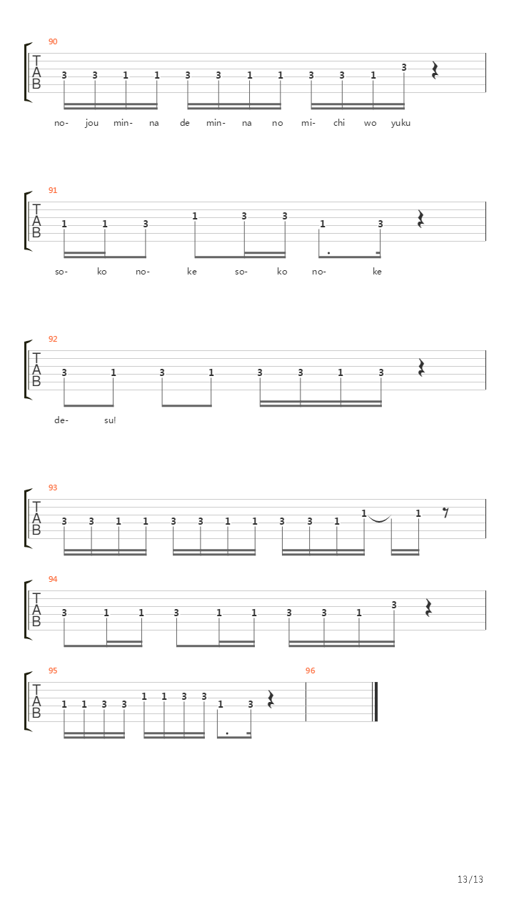 轻音少女(K-ON) - 私は私の道を行く吉他谱