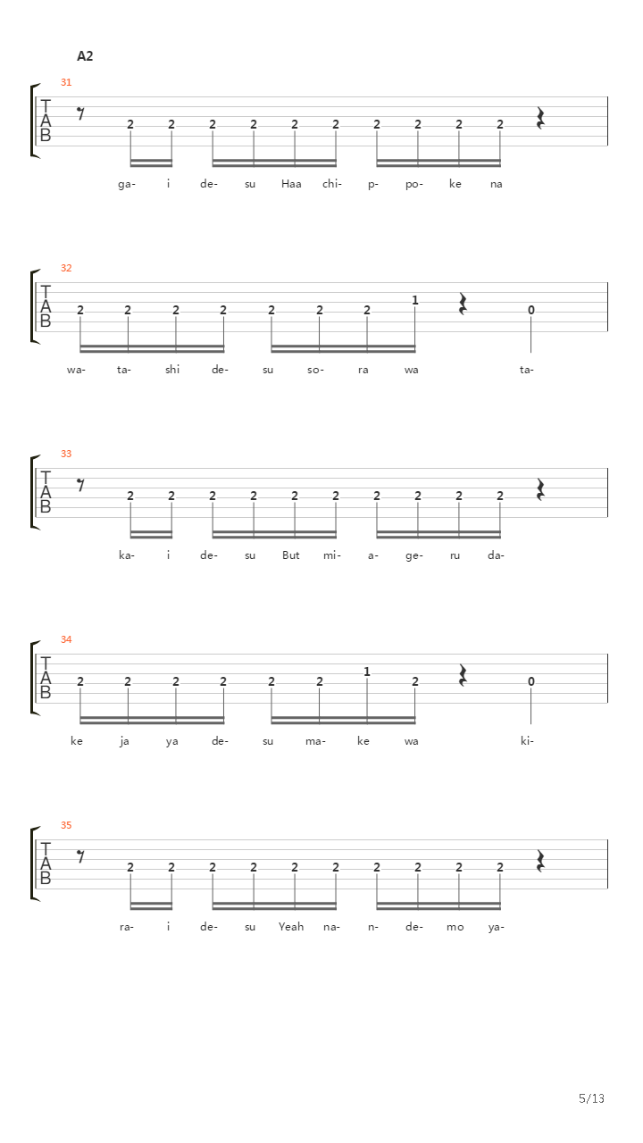 轻音少女(K-ON) - 私は私の道を行く吉他谱