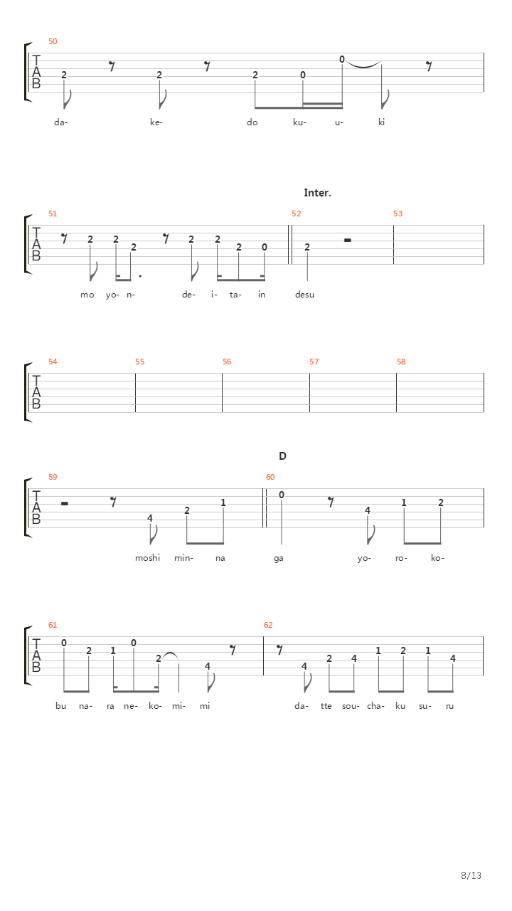 轻音少女(K-ON) - 私は私の道を行く吉他谱