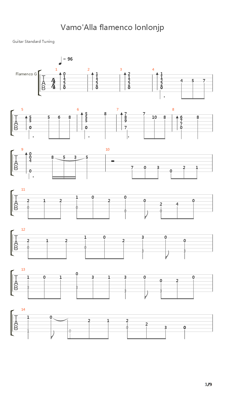 最终幻想9 - Vamo'Alla flamenco吉他谱