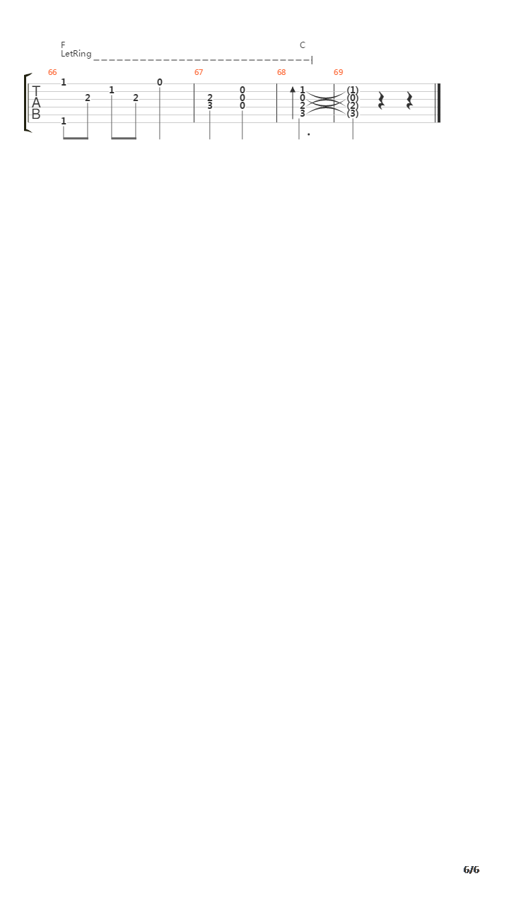 垄上行吉他谱