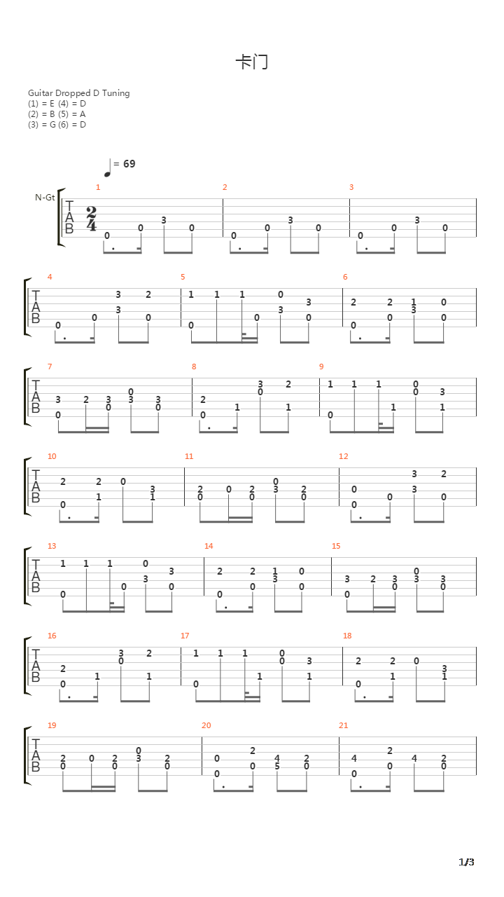 卡门(Carmen)吉他谱