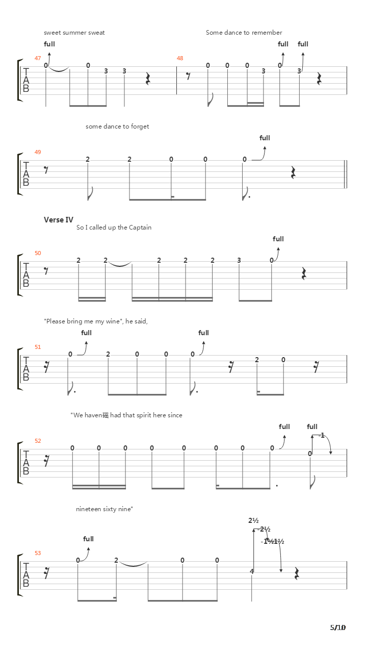 Hotel California (加州旅馆)吉他谱