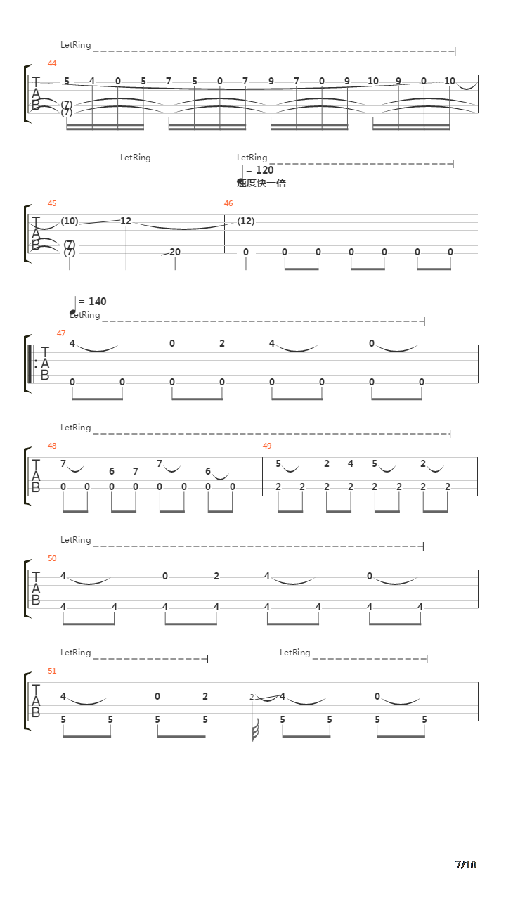 卡农 点弦版(Canon)吉他谱