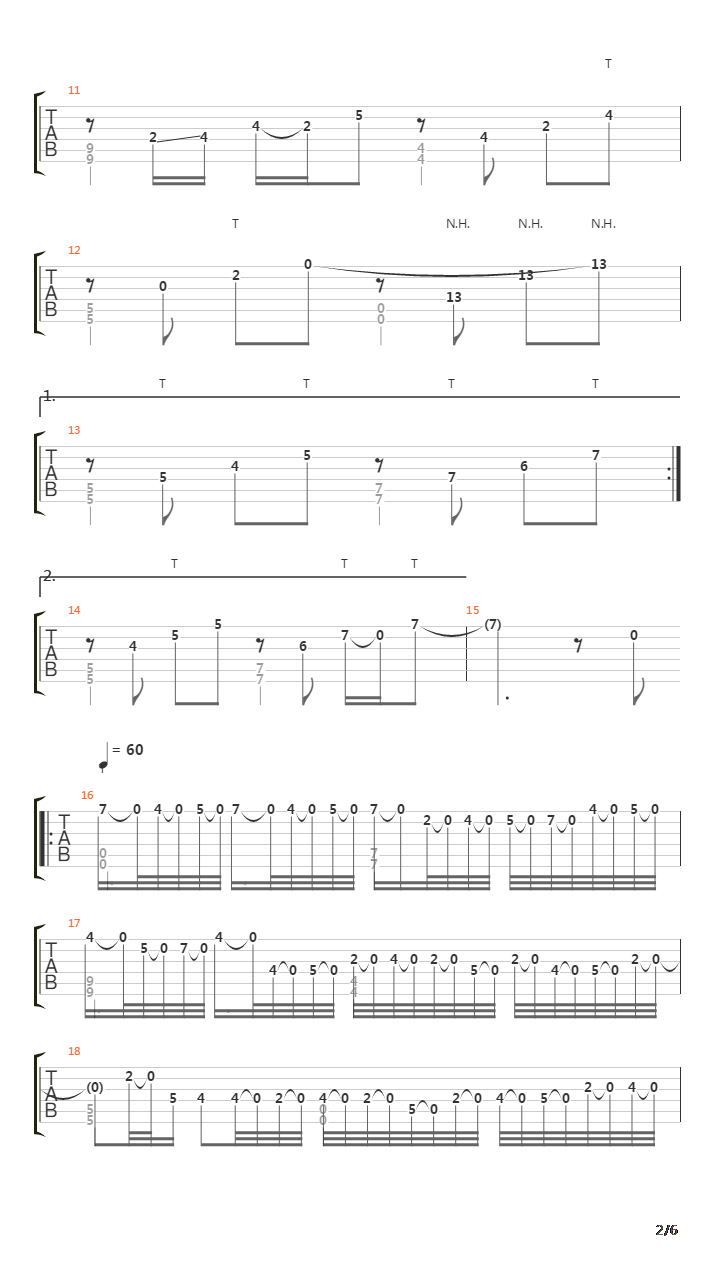 卡农 点弦版(Canon)吉他谱