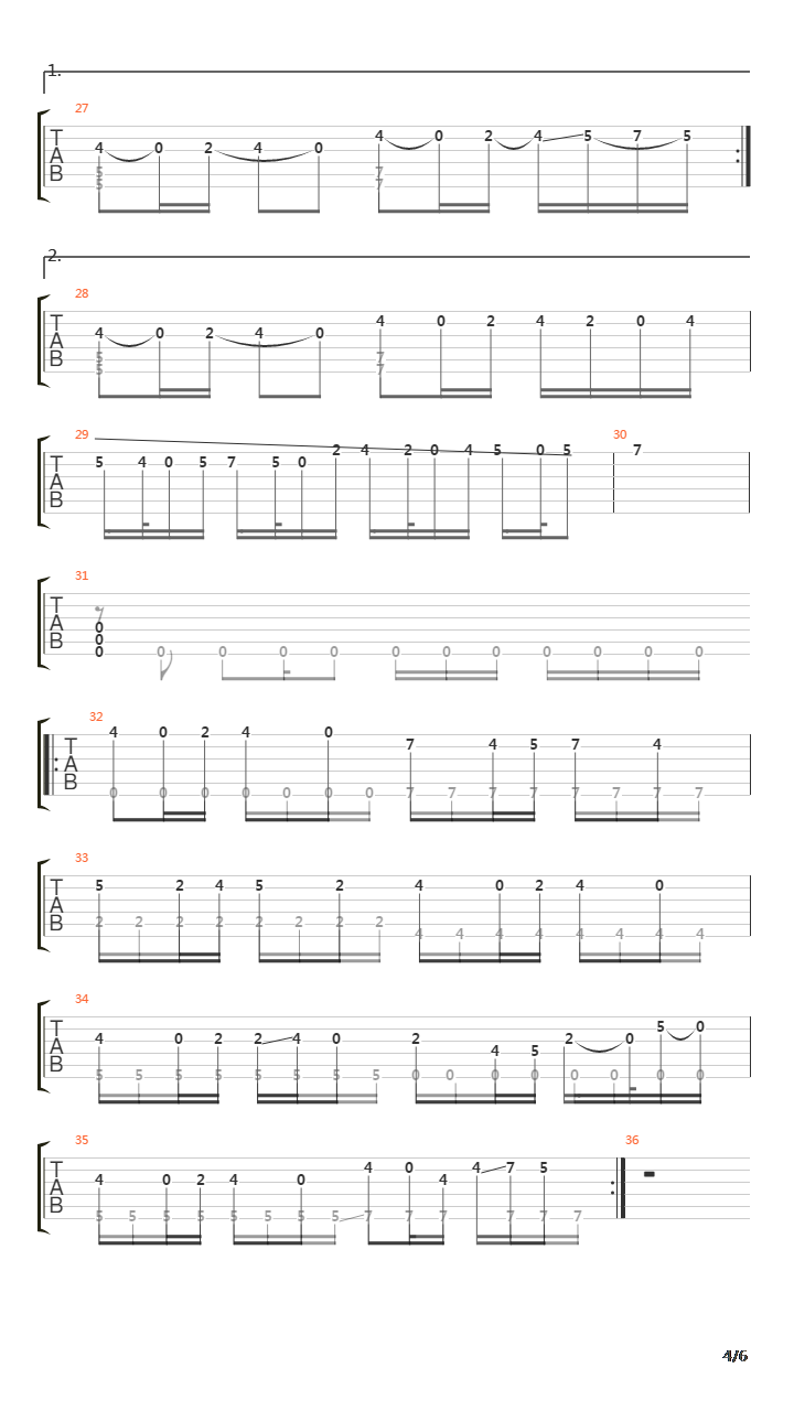 卡农 点弦版(Canon)吉他谱