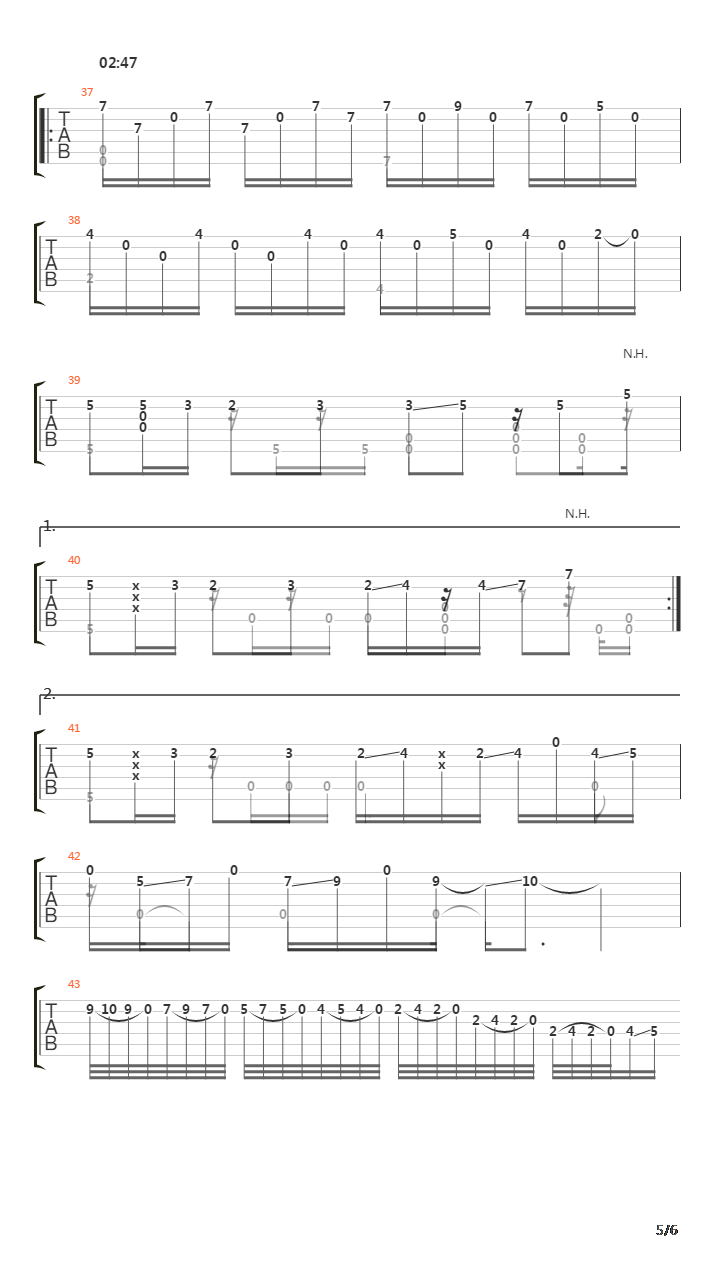 卡农 点弦版(Canon)吉他谱