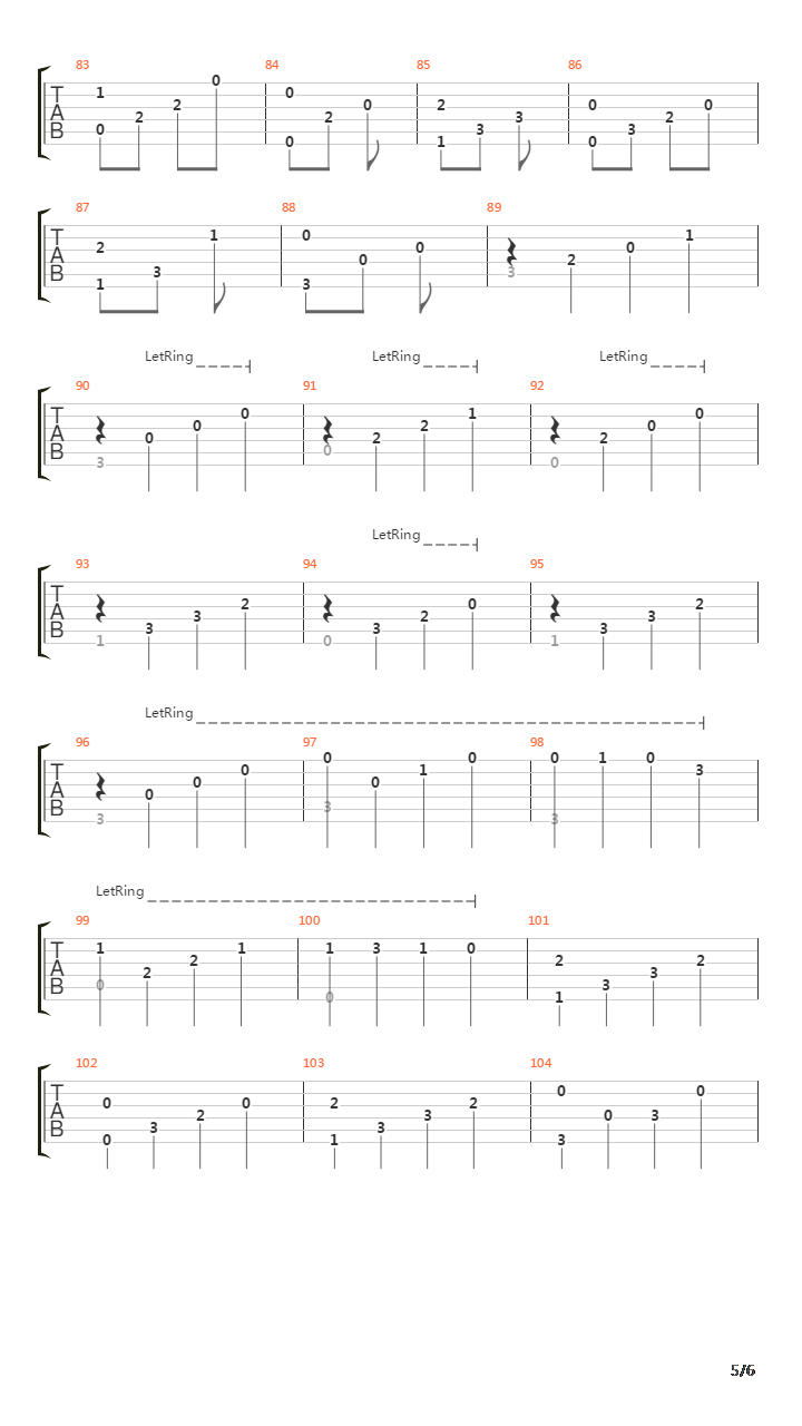 卡农(Canon)吉他谱