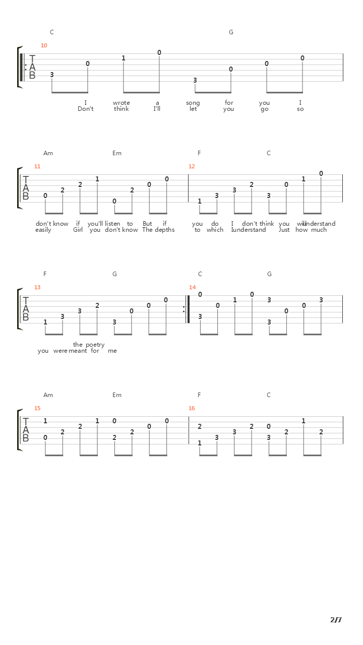 卡农(Canon)吉他谱