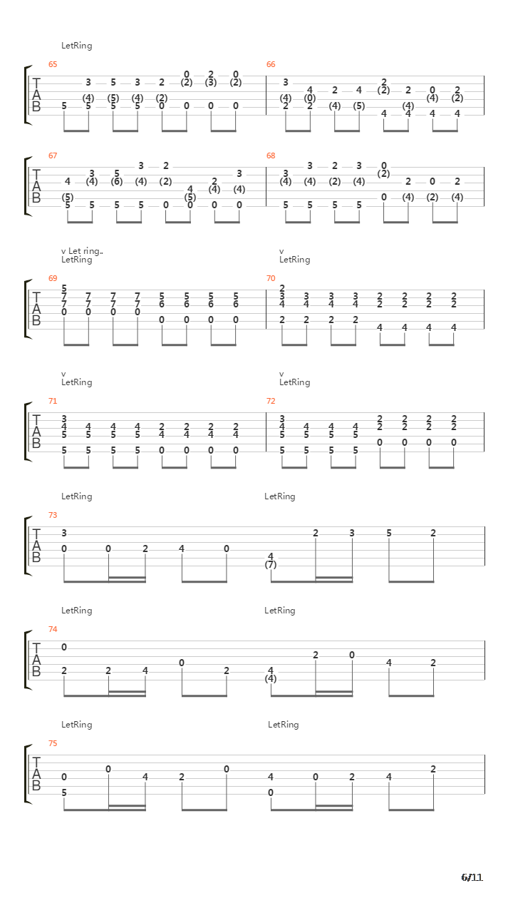 卡农(Canon)吉他谱