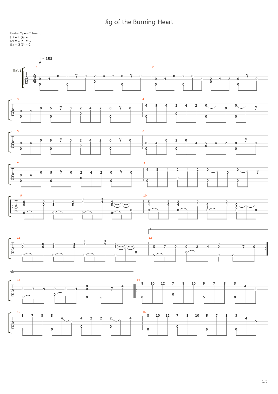 Jig of the Burning Heart吉他谱