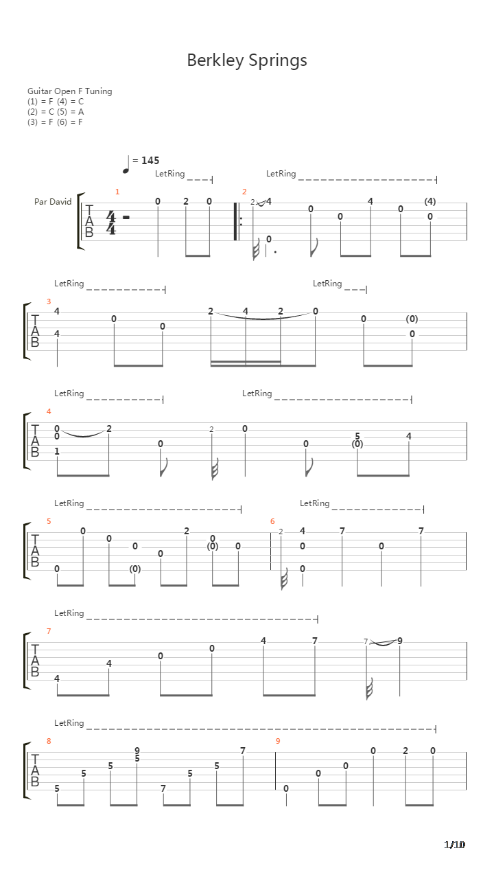 Berkley Springs吉他谱