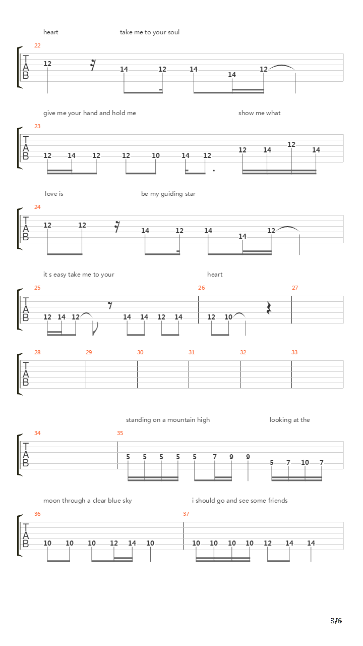 Take Me To Your Heart吉他谱
