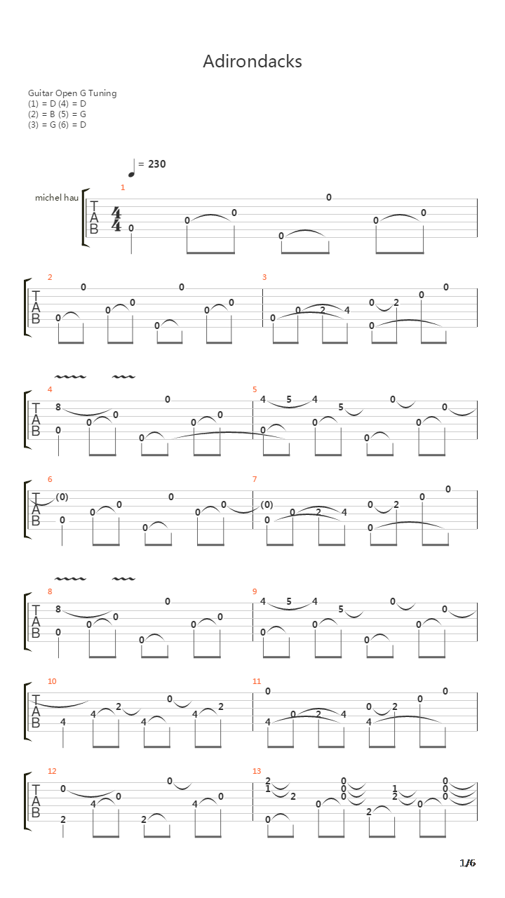 Adirondacks吉他谱