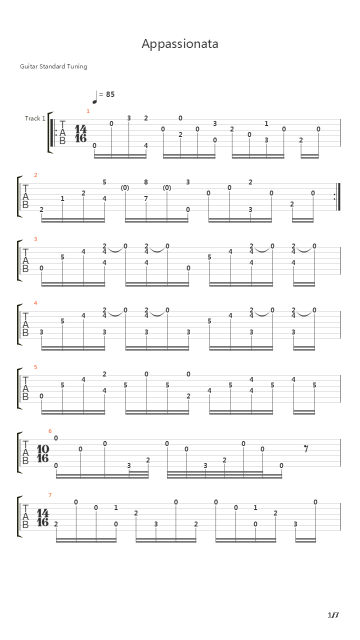 Appassionata吉他谱