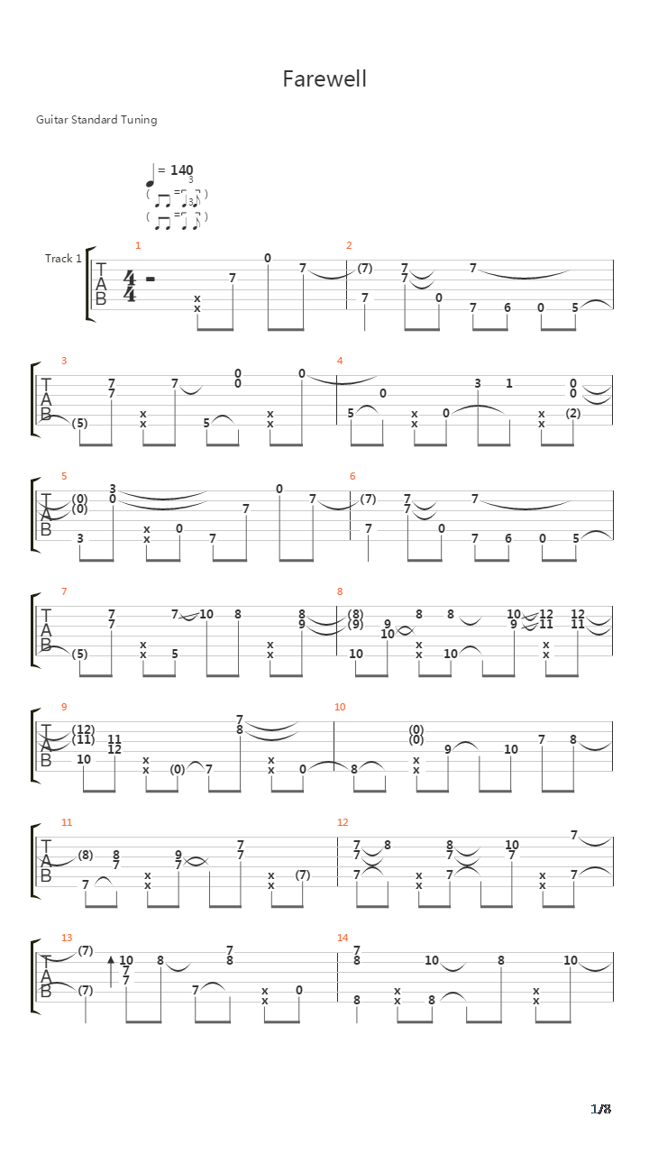 Farewell吉他谱