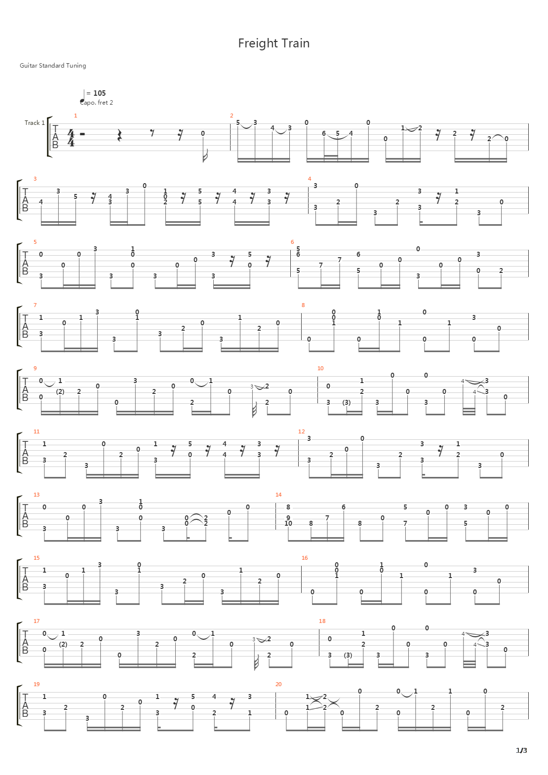Freight Train吉他谱