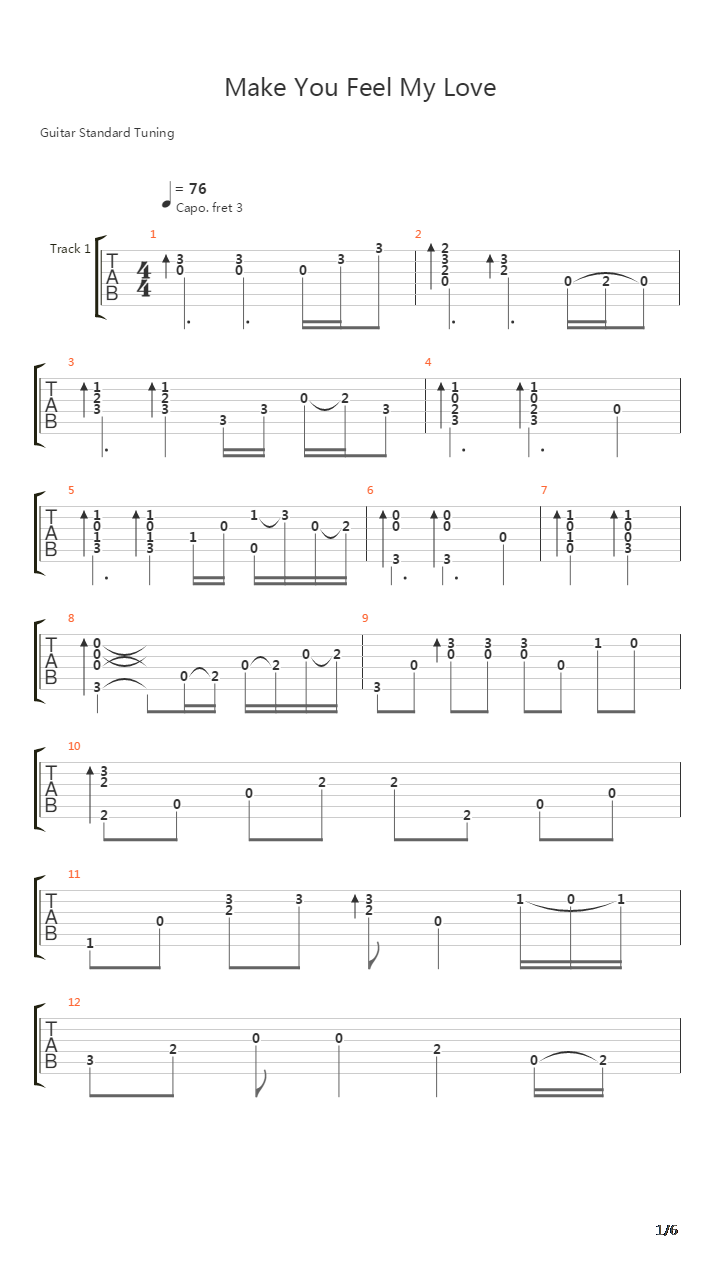Make You Feel My Love吉他谱