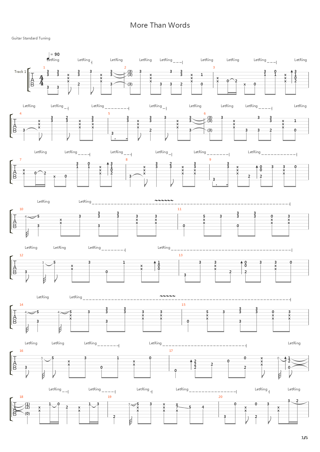 More Than Words吉他谱