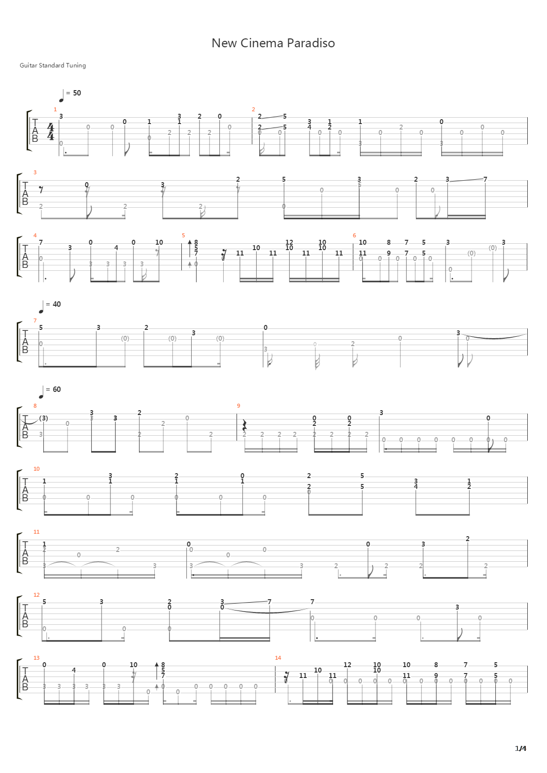 Nuovo Cinema Paradiso吉他谱