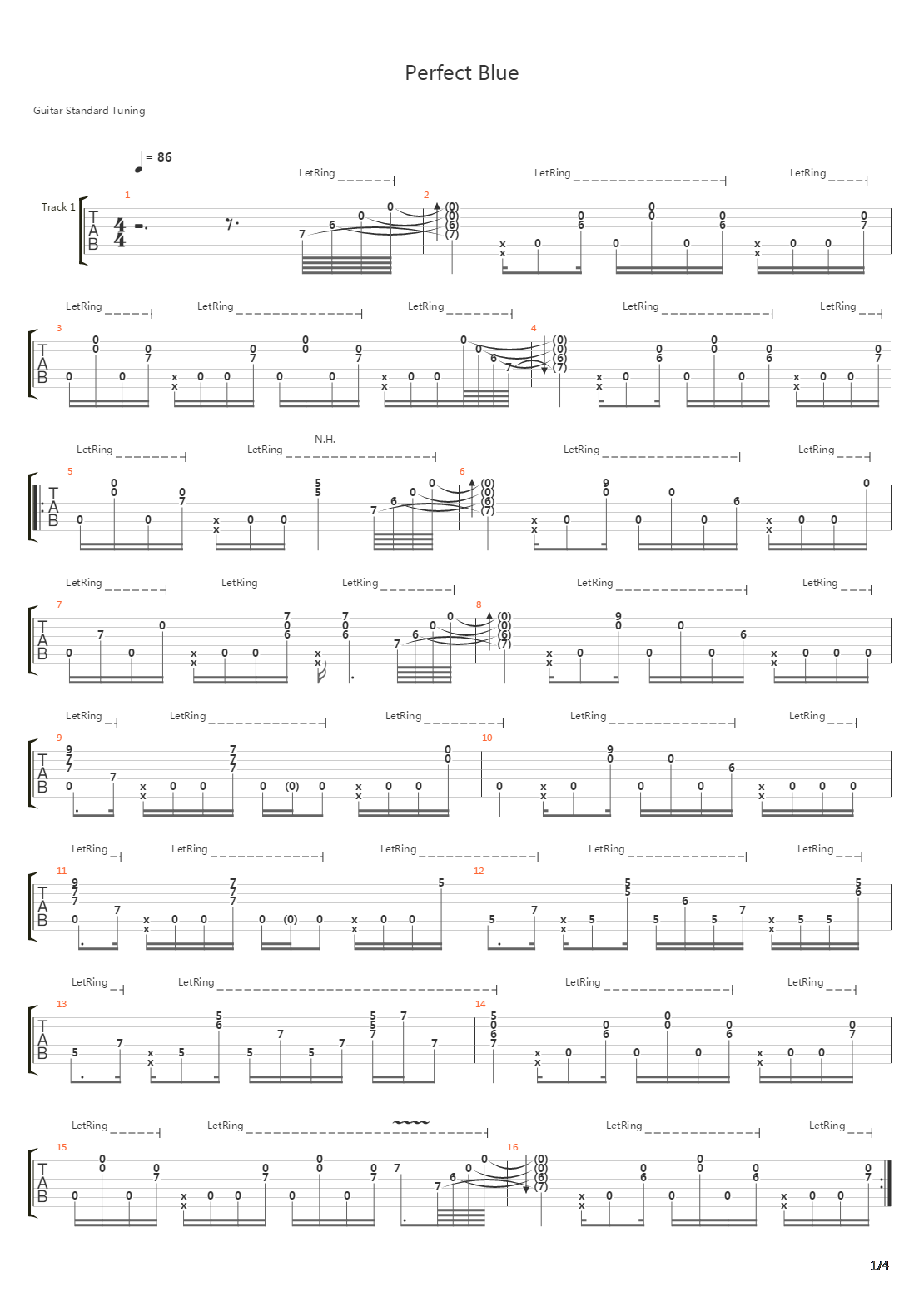 Perfect Blue吉他谱