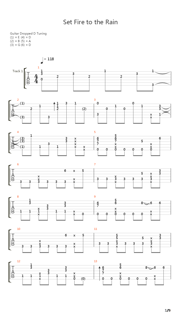 Set Fire To The Rain吉他谱