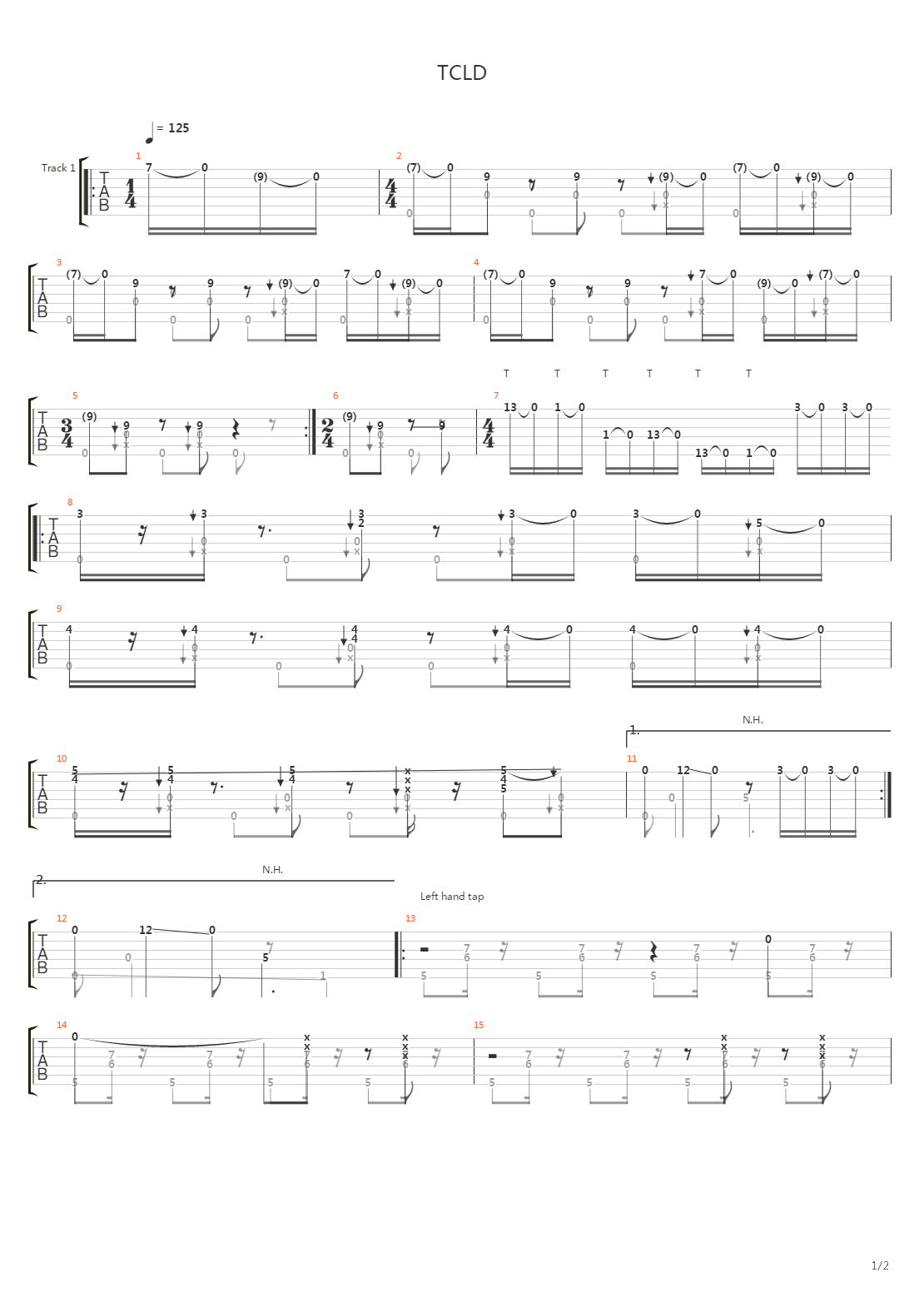 Tcld吉他谱