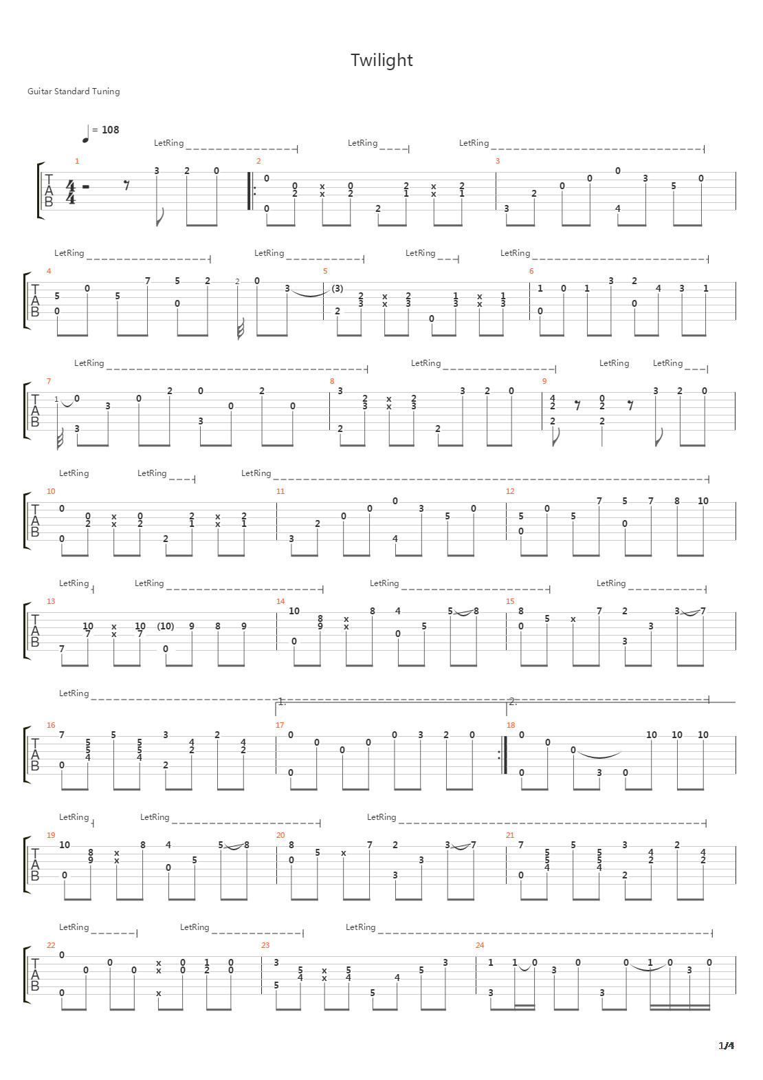 Twilight吉他谱