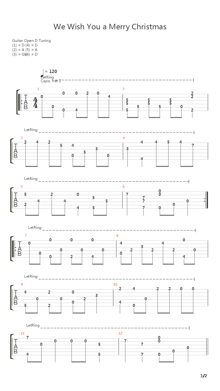 We Wish You a Merry Christmas吉他谱