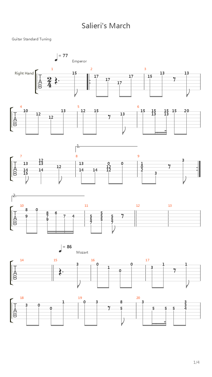 Salieris March吉他谱