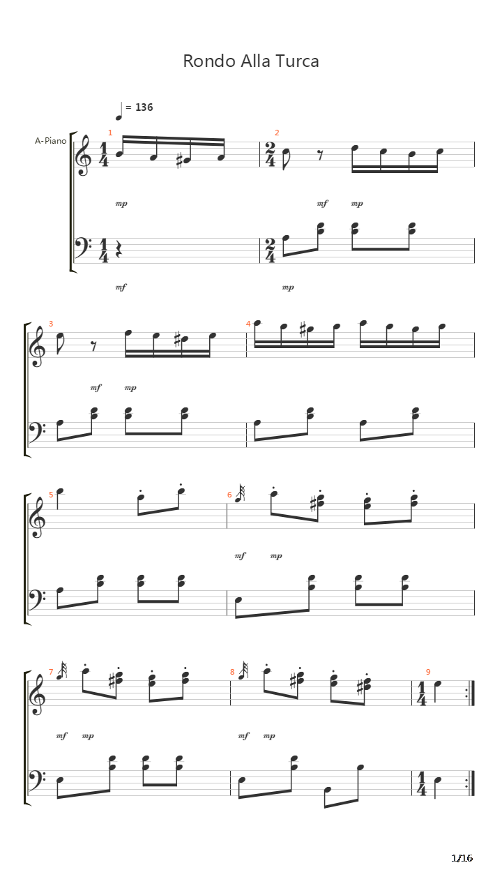Turkish March吉他谱