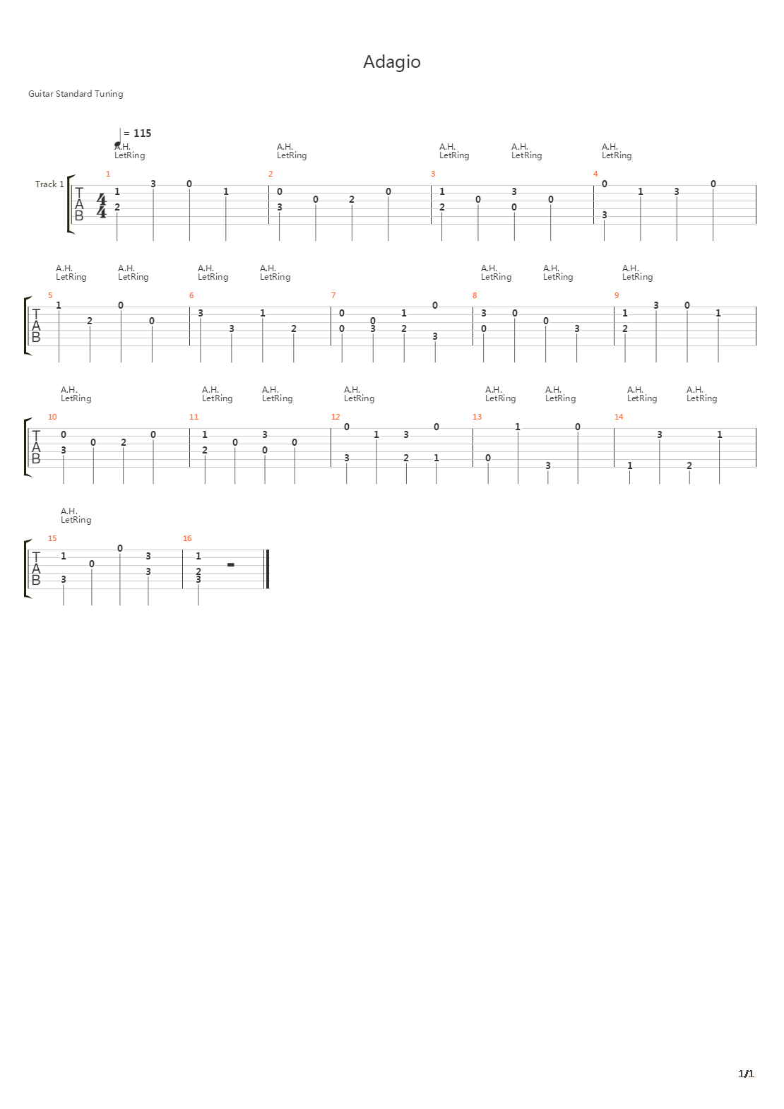 Adagio吉他谱