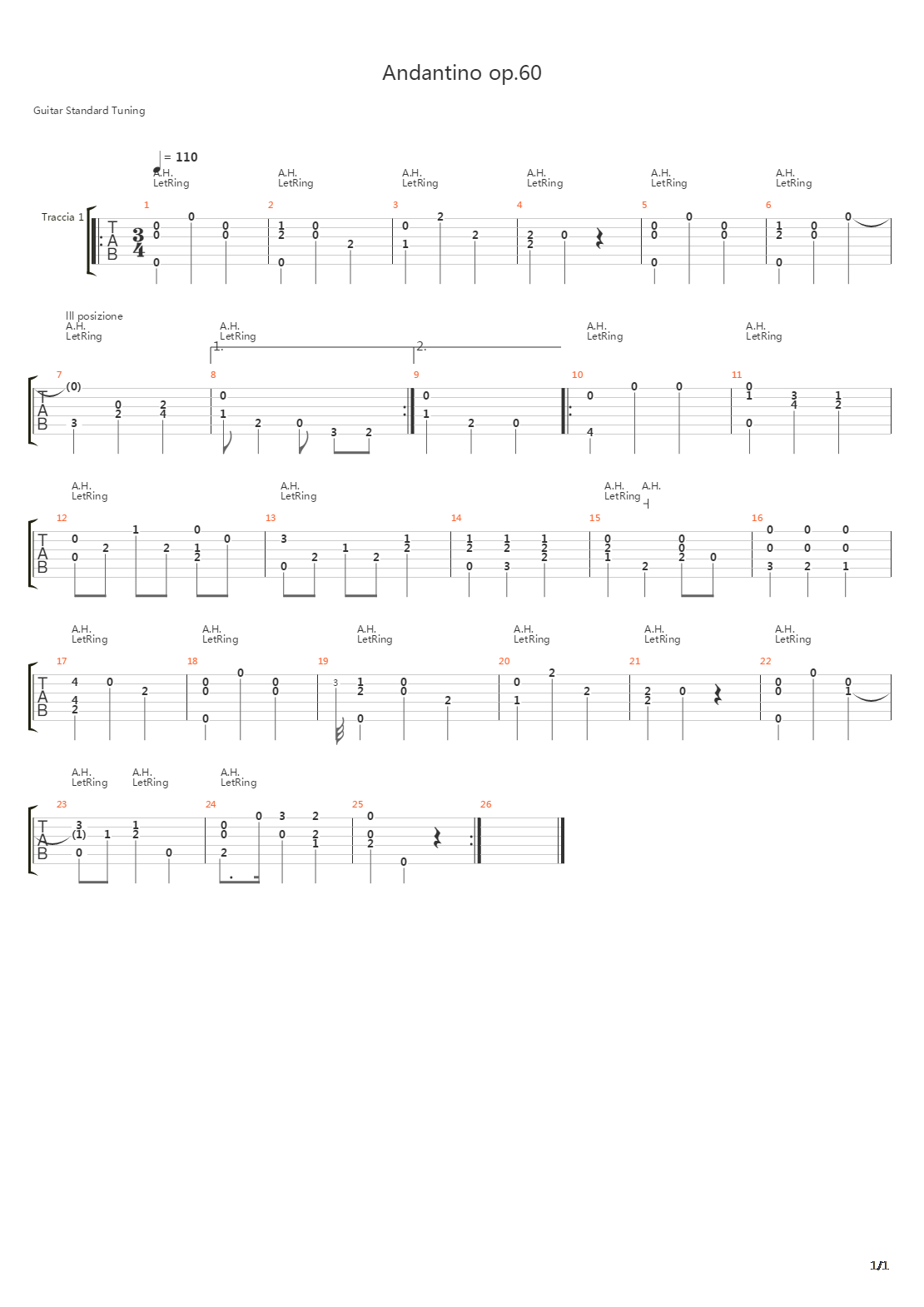 Andantino Op60吉他谱