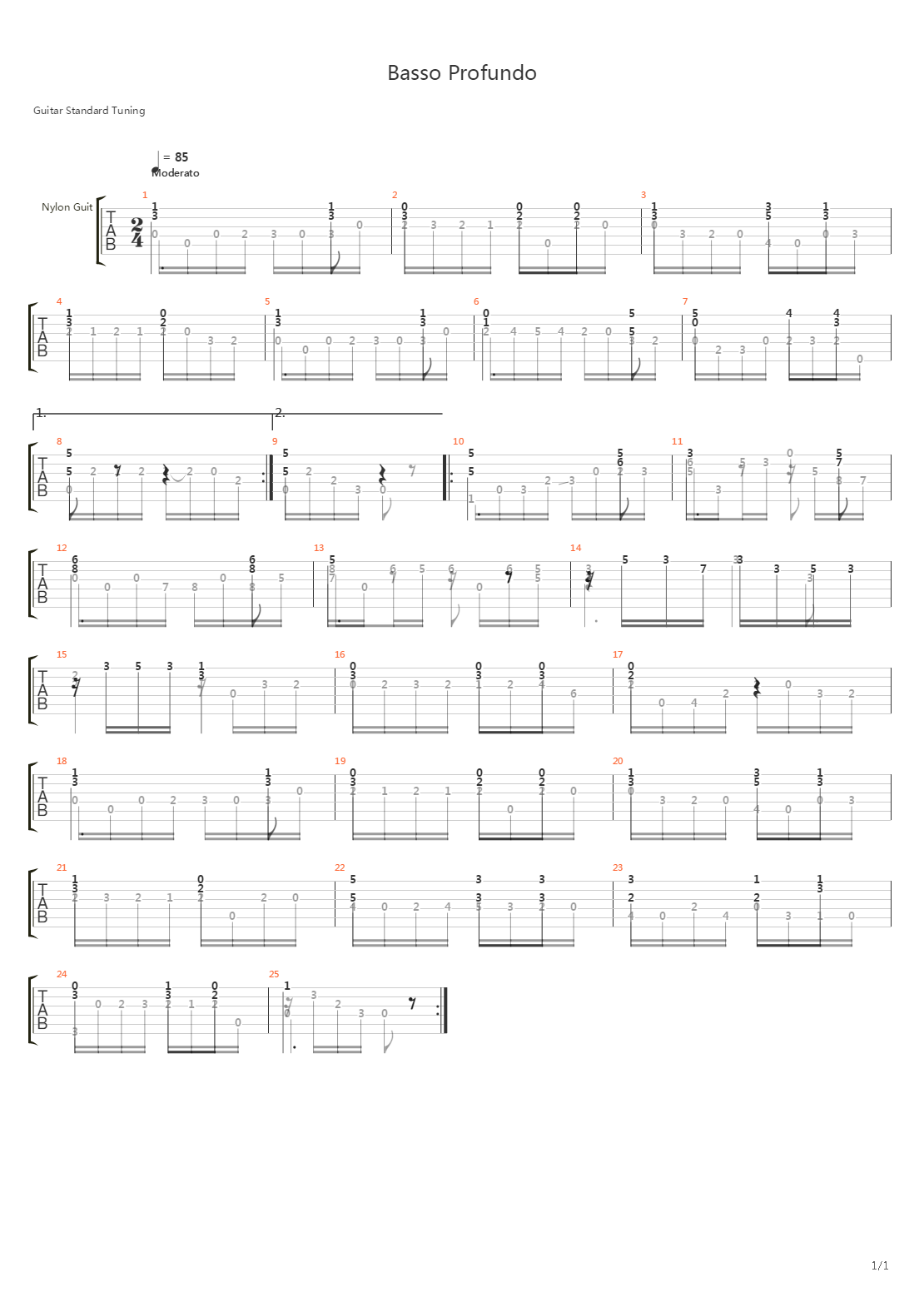 Basso Profundo吉他谱