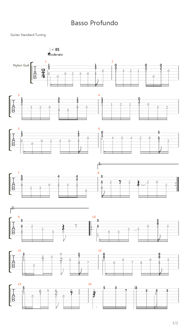 Basso Profundo吉他谱