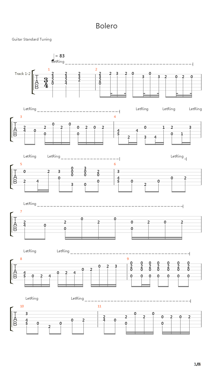 Bolero吉他谱